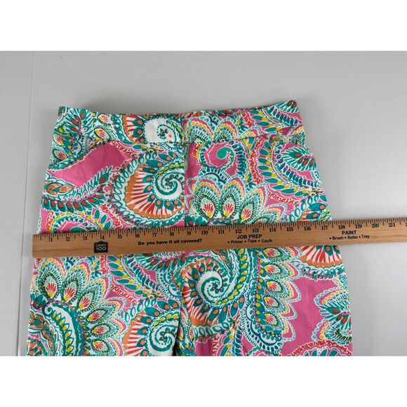 Susan Graver Women's Capri Pants Multicolor Paisley Print Cotton Spandex Size 6 - Picture 6 of 9